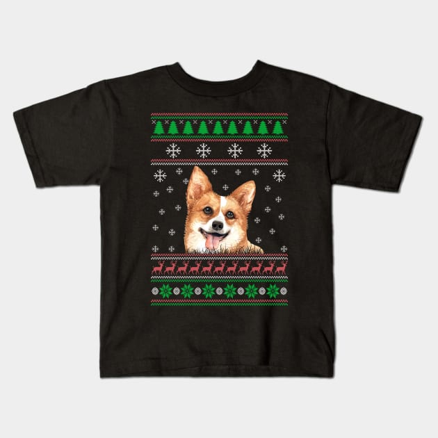 Cute Welsh Corgi Dog Lover Ugly Christmas Sweater For Women And Men Funny Gifts Kids T-Shirt by uglygiftideas